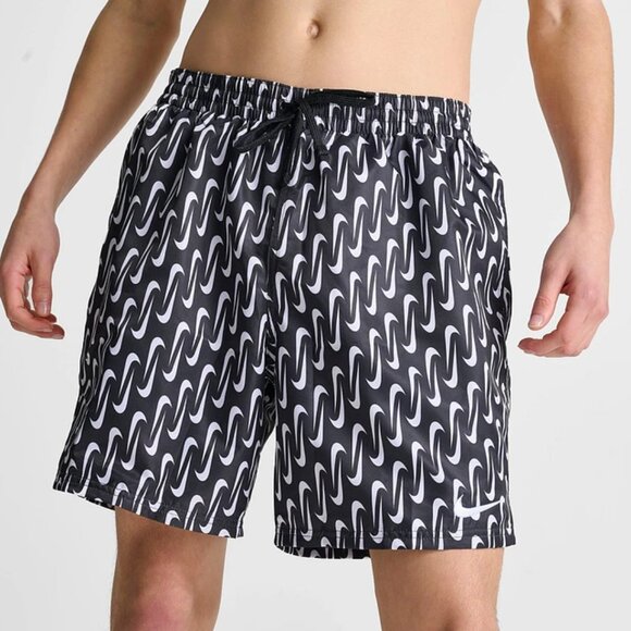 Nike Men's Swoosh Link Graphic Volley 7" Swim Trunks